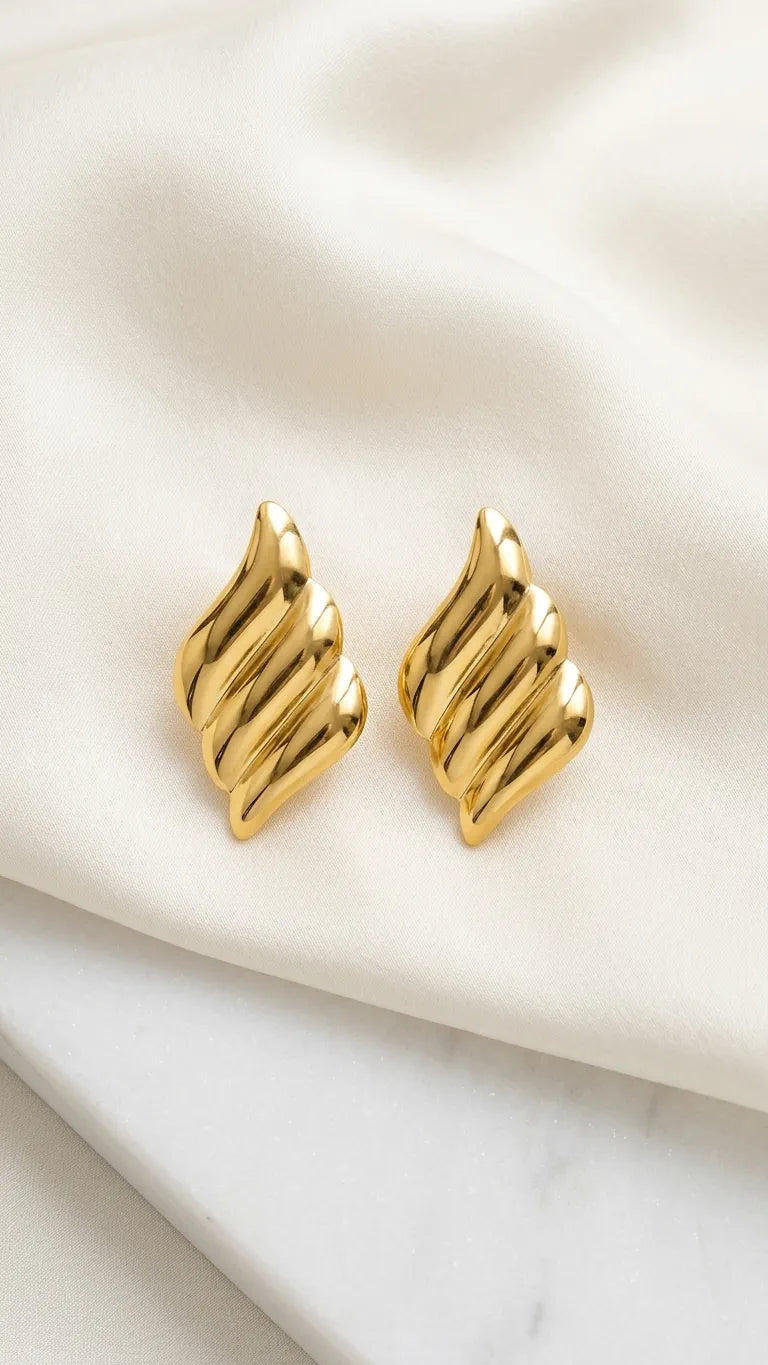 Vortex Twist 18K Gold Plated Earrings