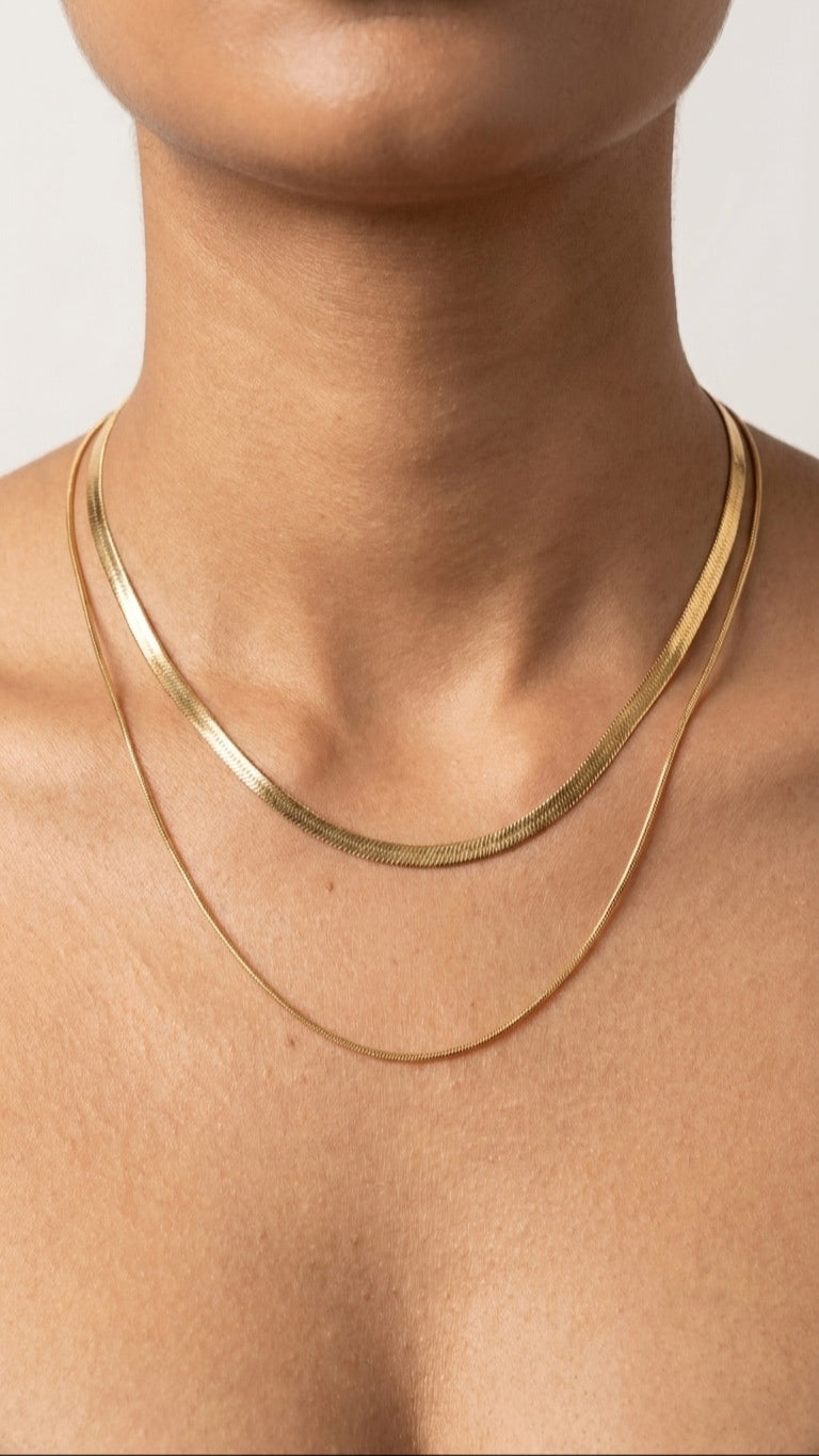 3 Tier Stella Layered Necklace Set 18k Gold plated