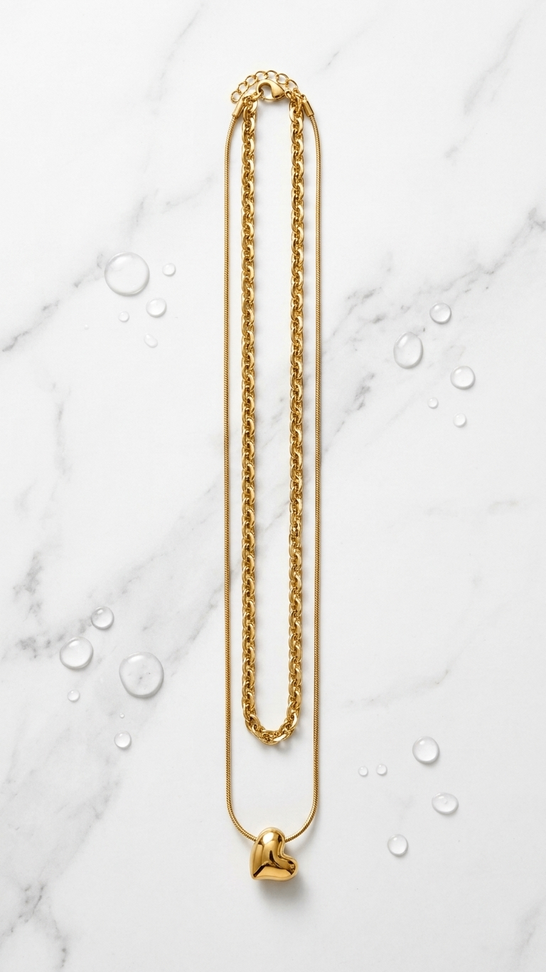 Bold Love Layered 18K Gold plated Necklace