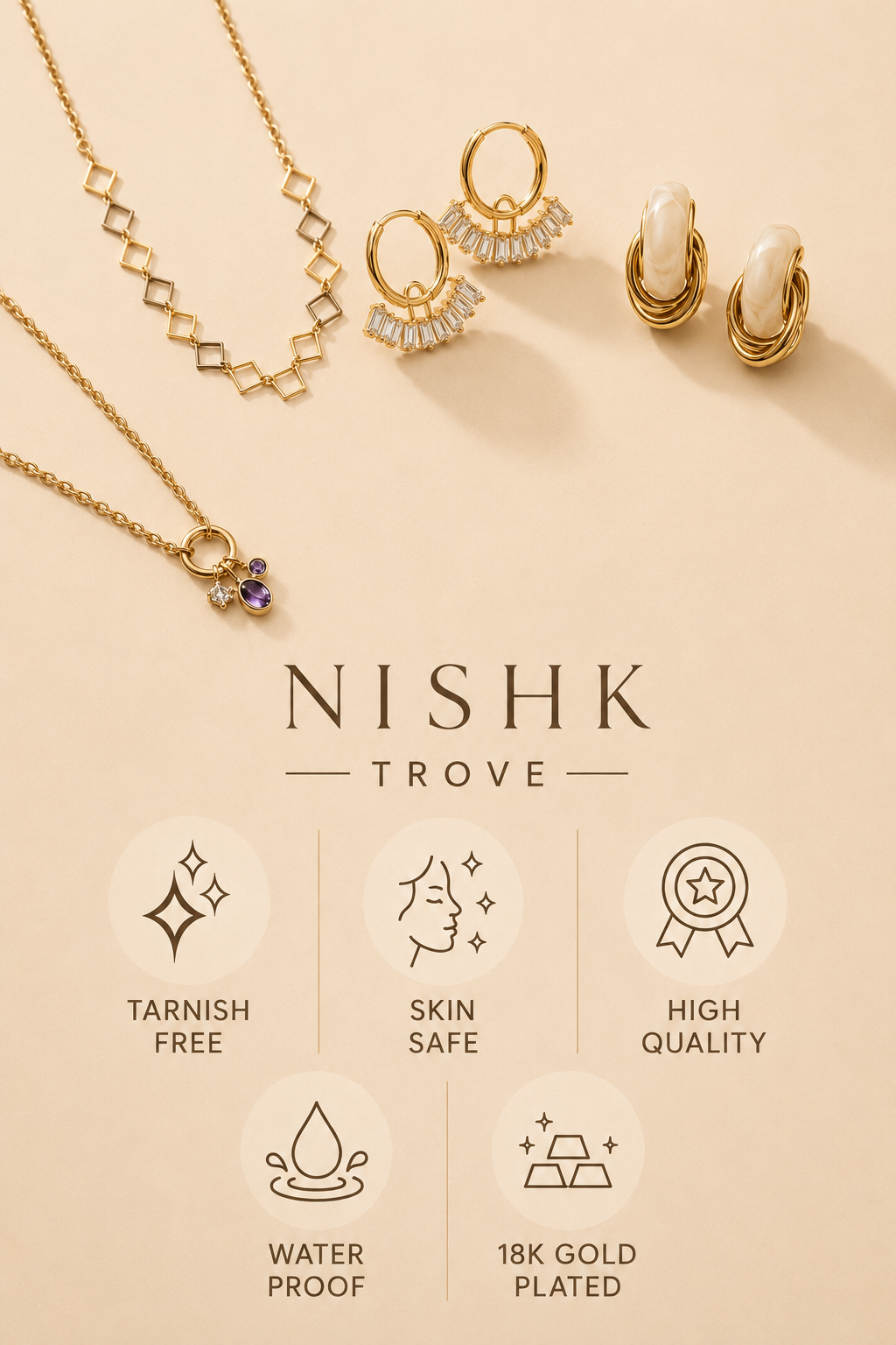 Bold Love Layered 18K Gold plated Necklace