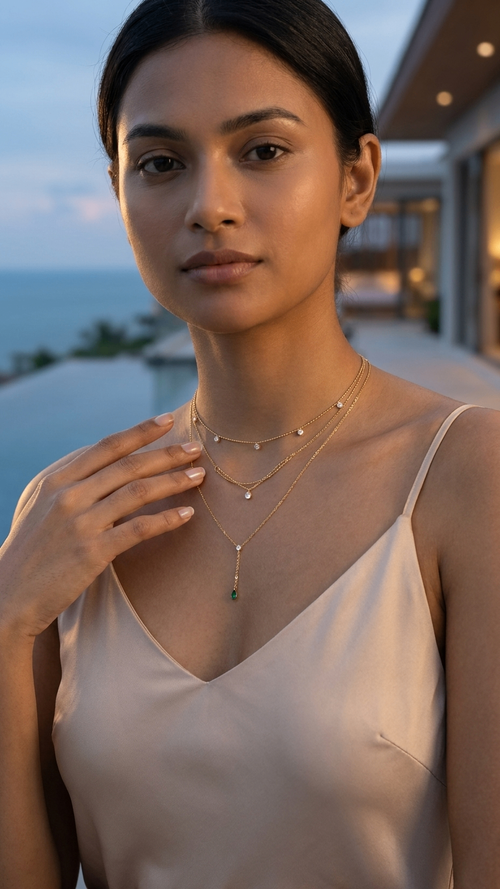 3 set Lariat Necklace18K Gold Plated